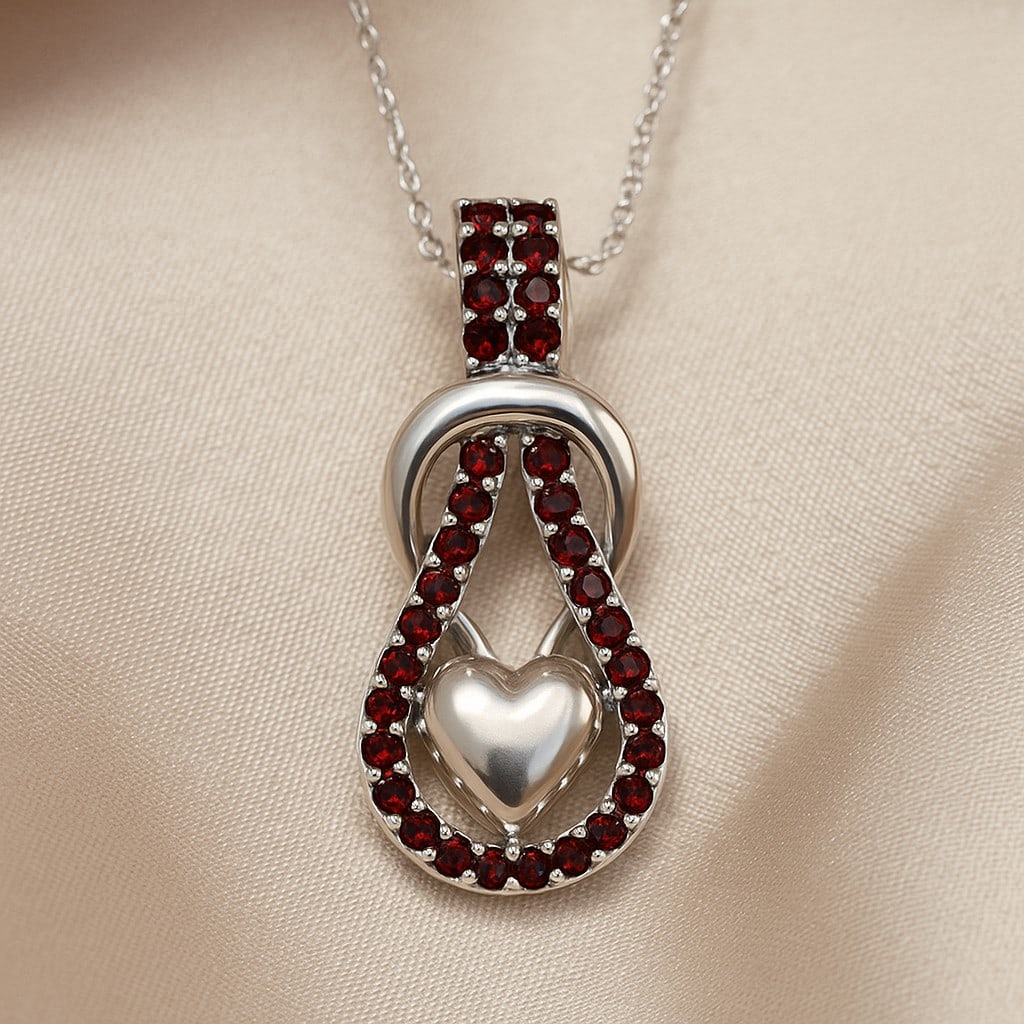 Natural Garnet Gemstone 92.5 Sterling Silver Pendant with Chain: Natural Garnet Gemstone 92.5 Sterling Silver Pendant with Chain Gemstone Shape : Round Gemstone Size : 1.4 MM Gemstone Quantity : 34 Pieces Metal : Silver Metal Purity : 92.5 Sterling Silver Pe
