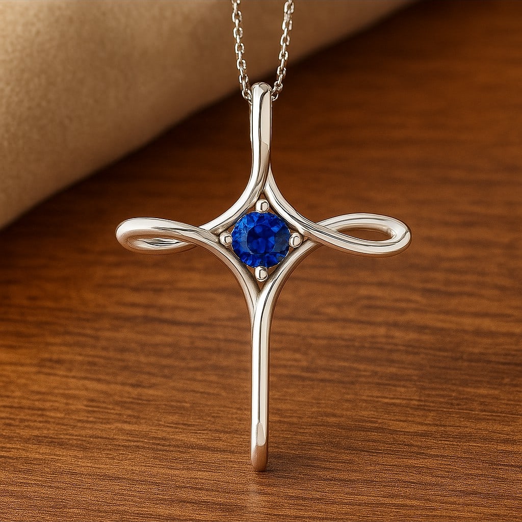 Natural Blue Sapphire Gemstone 92.5 Sterling Silver Pendant with Chain: Natural Blue Sapphire Gemstone 92.5 Sterling Silver Pendant with Chain Gemstone Shape : Round Gemstone Size : 4 MM Gemstone Quantity : 1 Piece Metal : Silver Metal Purity : 92.5 Sterling Silver