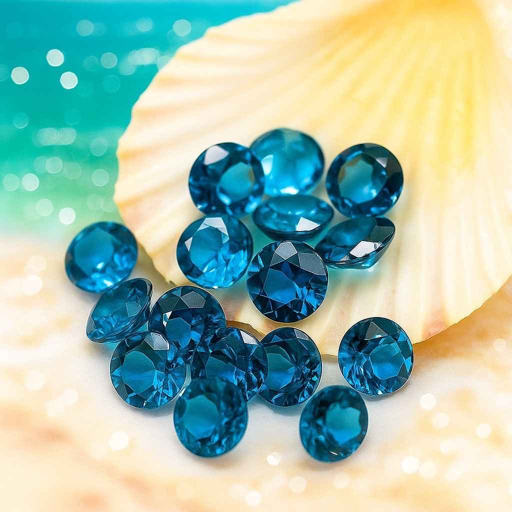 London Blue Topaz 5 MM Round Faceted Cut 20 Pieces: Natural London Blue Topaz 5 MM Round Faceted Cut 20 Pieces Gemstone : London Blue Topaz Shape : Round Size : 5 MM Color : London Blue Type : Faceted Cut Quantity : 20 Pieces <
