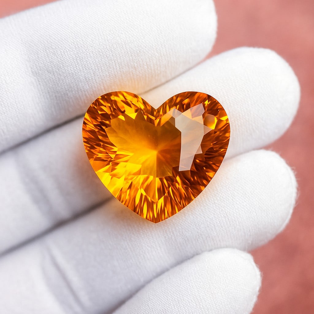 Natural Citrine Heart Concave Cut 15.7 Cts. Gemstone: Natural Citrine Heart Concave Cut 15.7 Cts. GemstoneCitrine Shape : Heart Size : 16.5X18.5X11 MM Color : Golden Yellow Type : Concave Cut Quantity : 1 Pieces Weight : 15.7 Carats Co
