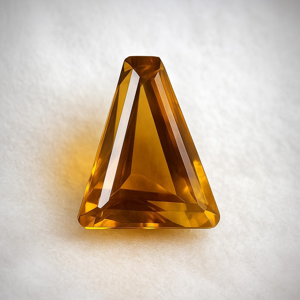 Natural Honey Quartz Fancy Faceted Cut 14.75 Carats Gemstone: Natural Honey Quartz Fancy Faceted Cut 14.75 Carats Gemstone Gemstone : Honey Quartz Stone Shape : Fancy Stone Cutting Type : Faceted Cut Stone Weight : 14.75 Carats Stone Measurement : 17