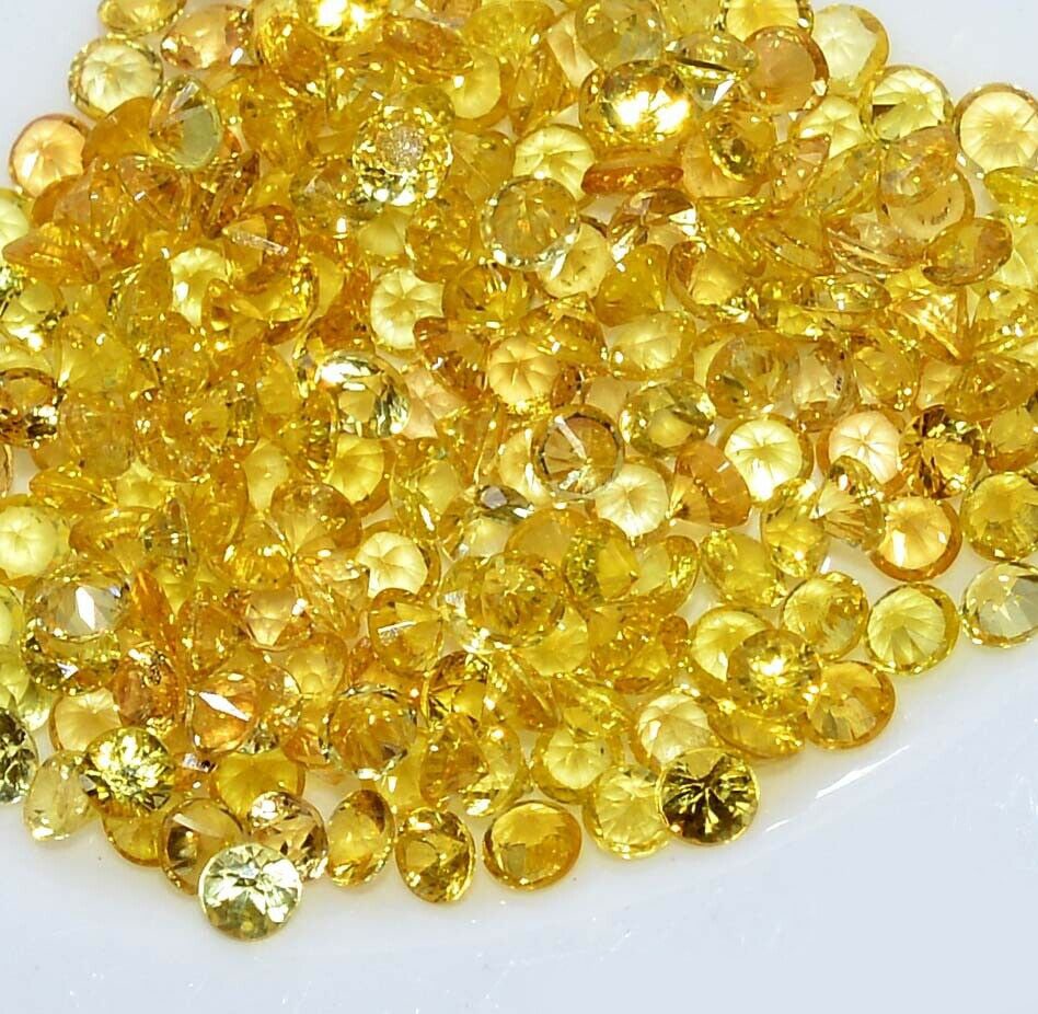 Yellow Sapphire 1.75 MM Round Diamond Cut 100 Pieces: Natural Yellow Sapphire 1.75 MM Round Diamond Cut 100 Pieces Gemstone : Yellow Sapphire Shape : Round Size : 1.75 MM Color : Yellow Type : Diamond Cut Quantity : 100 Pieces