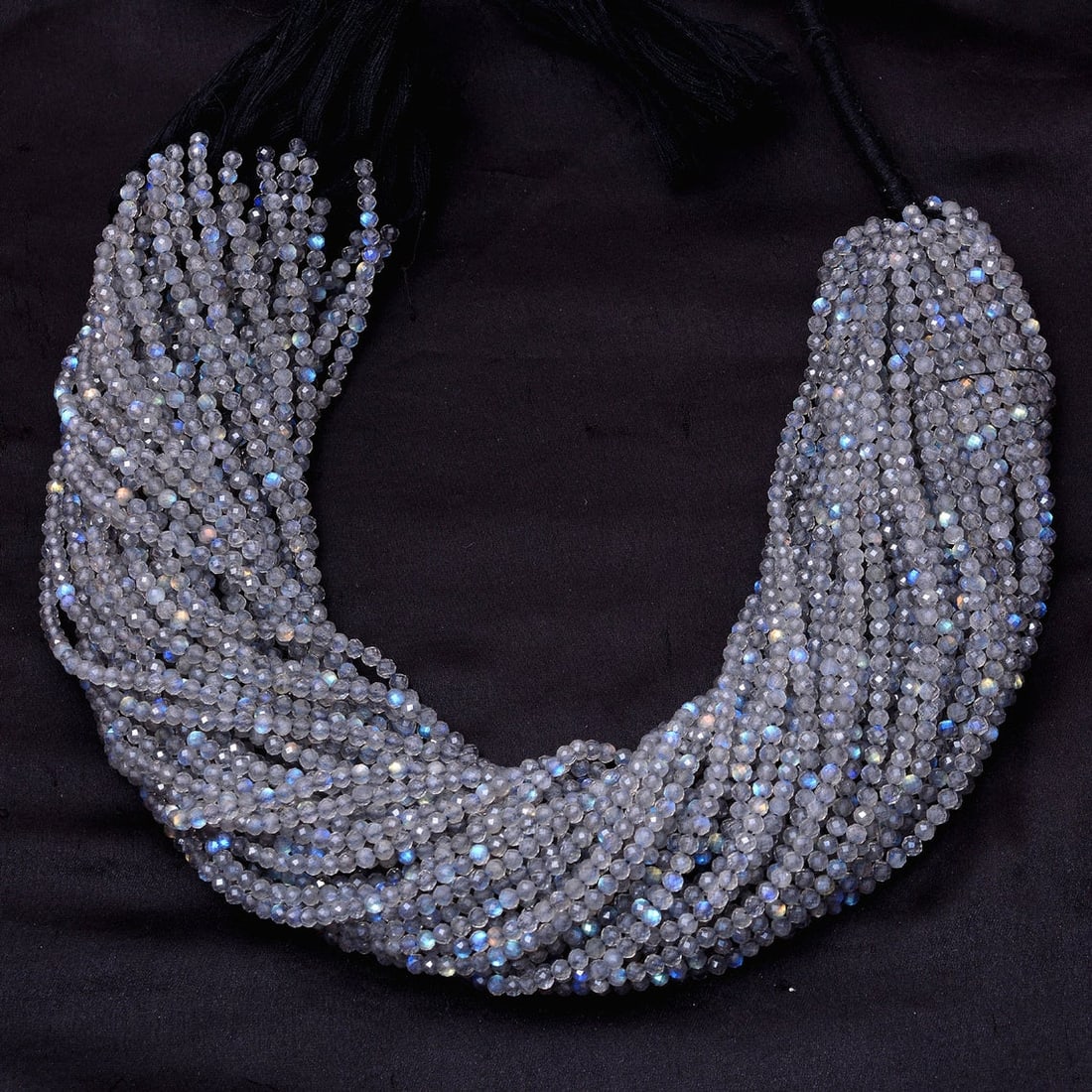 Natural Labradorite Gemstone 3.5 MM Round Faceted Cut Beads 10 Strand (1 of 3)