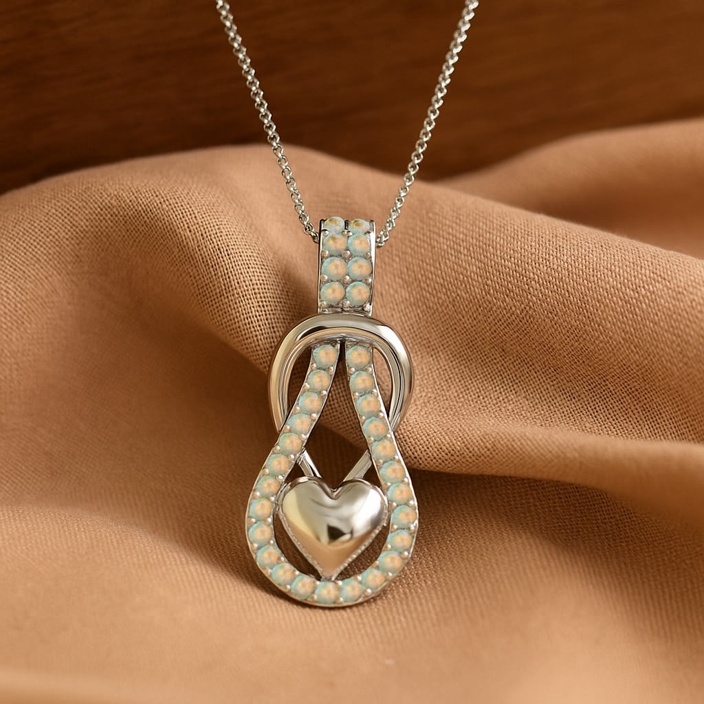 Natural Opal Gemstone 92.5 Sterling Silver Pendant with Chain: Natural Opal Gemstone 92.5 Sterling Silver Pendant with Chain Gemstone Shape : Round Gemstone Size : 1.4 MM Gemstone Quantity : 34 Pieces Metal : Silver Metal Purity : 92.5 Sterling Silver Pend