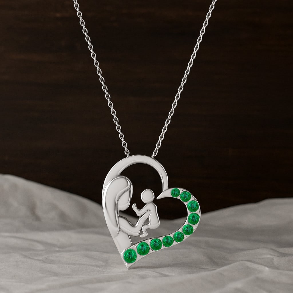 Lab Grown Emerald Gemstone 92.5 Sterling Silver Pendant with Chain: Lab Grown Emerald Gemstone 92.5 Sterling Silver Pendant with Chain Gemstone Shape : Round Gemstone Size : 1.5 - 2.3 MM Gemstone Quantity : 10 Pieces Metal : Silver Metal Purity : 92.5 Sterling Silver<
