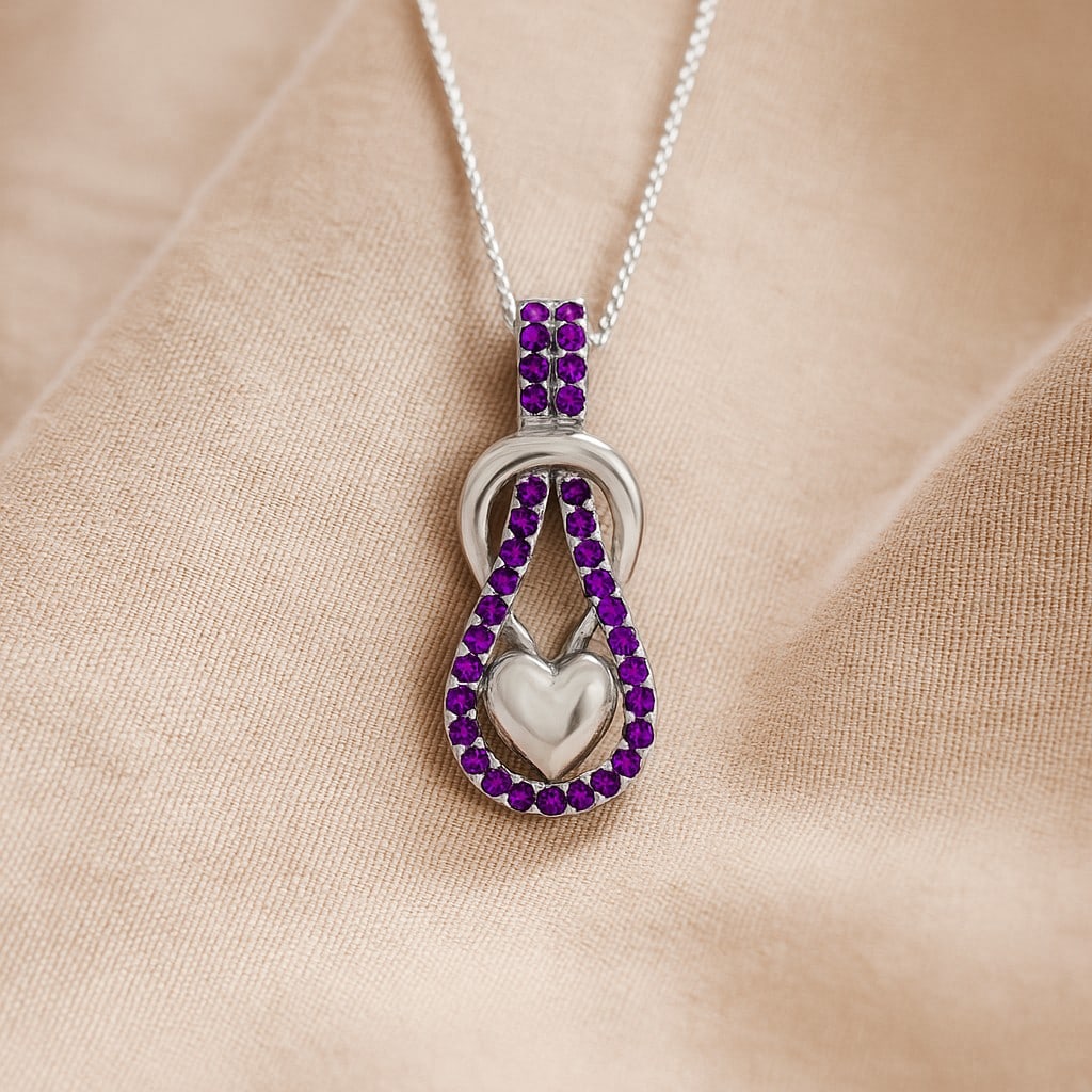 Natural Amethyst Gemstone 92.5 Sterling Silver Pendant with Chain: Natural Amethyst Gemstone 92.5 Sterling Silver Pendant with Chain Gemstone Shape : Round Gemstone Size : 1.4 MM Gemstone Quantity : 34 Pieces Metal : Silver Metal Purity : 92.5 Sterling Silver