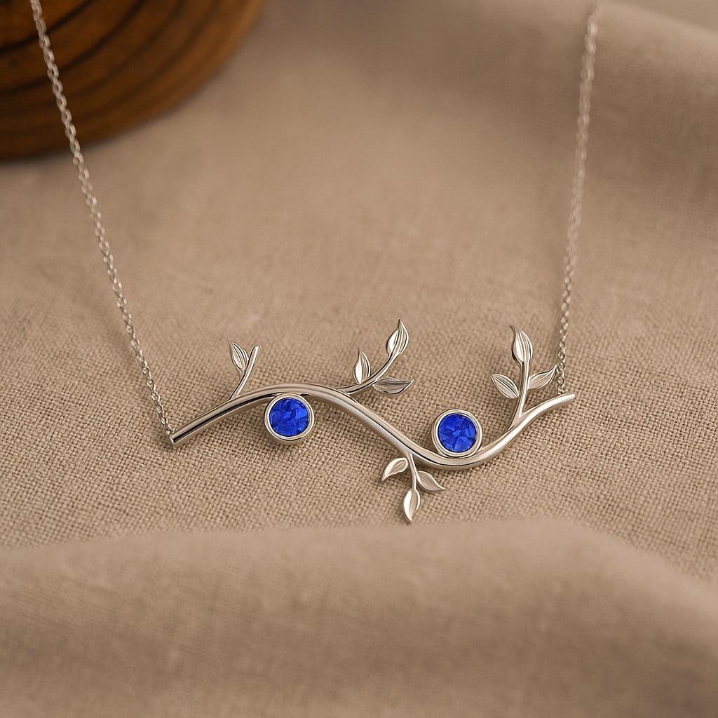Natural Tanzanite Gemstone 92.5 Sterling Silver Necklace (1 of 7)