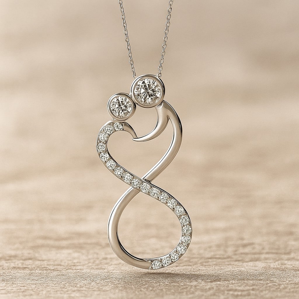 Lab Grown Diamond 92.5 Sterling Silver Pendant with Chain: Lab Grown Diamond 92.5 Sterling Silver Pendant with Chain Gemstone Shape : Round Gemstone Size : 3.2 MM, 2.8 MM Gemstone Quantity : 2 Pieces Diamond Type : Lab Grown Diamond Shape : Round Diamo