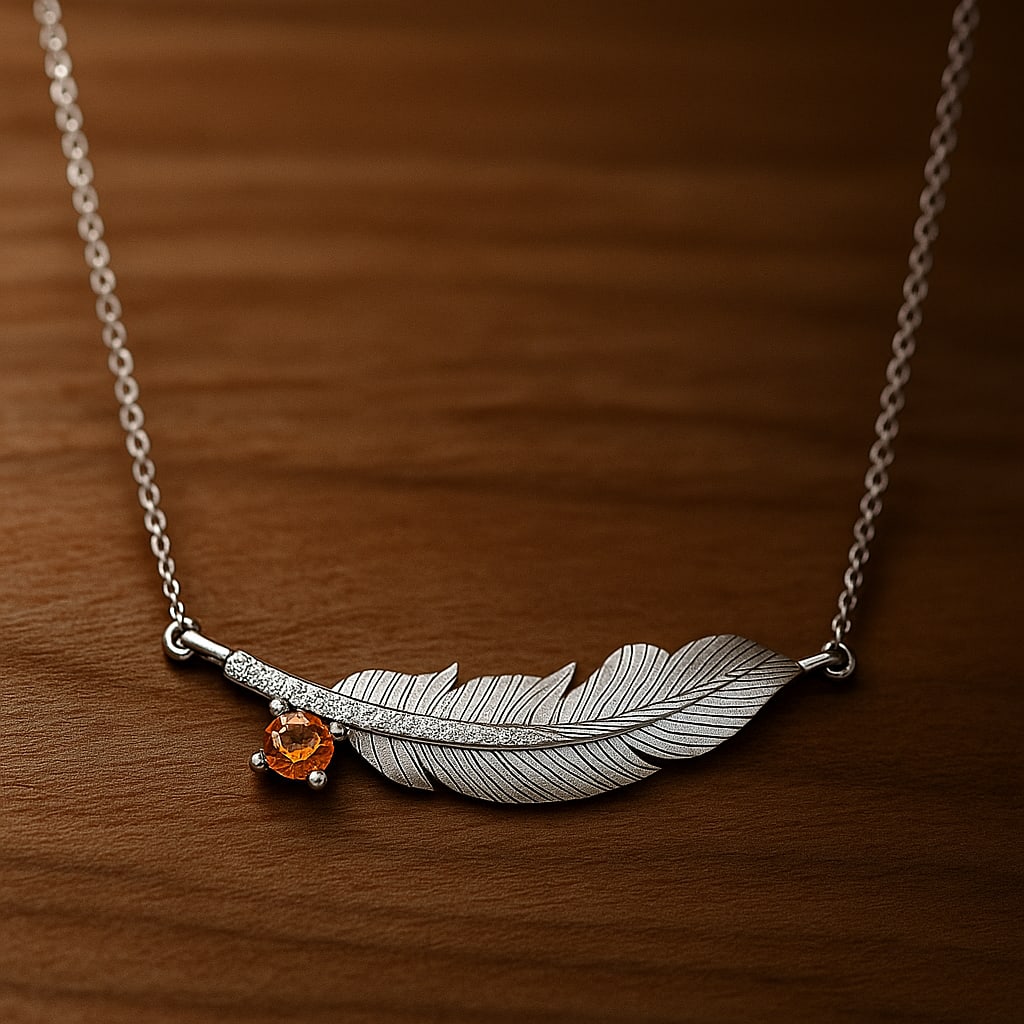 Natural Citrine & Diamond 92.5 Sterling Silver Necklace: Natural Citrine & Diamond 92.5 Sterling Silver Necklace Gemstone Shape : Round Gemstone Size : 3 MM Gemstone Quantity : 1 Piece Diamond Type : Lab Grown Diamond Shape : Round Diamond Color :