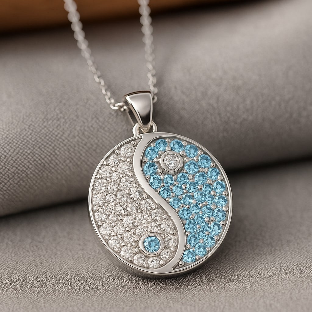 Natural Aquamarine & Diamond 92.5 Sterling Silver Pendant with Chain: Natural Aquamarine & Diamond 92.5 Sterling Silver Pendant with Chain Gemstone Shape : Round Gemstone Size : 1 - 2 MM Gemstone Quantity : 39 Pieces Diamond Type : Lab Grown Diamond Shape : Round