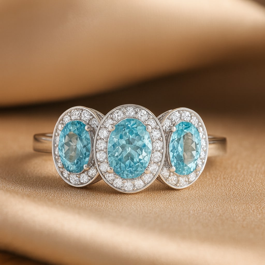 Natural Aquamarine Gemstone & Lab Grown Diamonds Silver Ring: Natural Aquamarine Gemstone & Lab Grown Diamonds Silver Ring Jewelry Type : Ring Gemstone : Natural Aquamarine Gemstone Shape : Oval Gemstone Size : 7x5 MM, 6x4 MM Gemstone Quantity : 1 Piece, 2 Pi