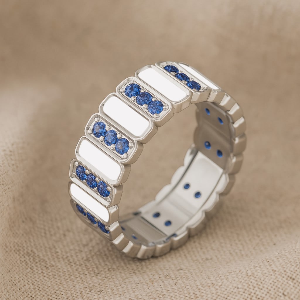 Natural Tanzanite Gemstone 92.5 Sterling Silver Ring: Natural Tanzanite Gemstone 92.5 Sterling Silver Ring Jewelry Type : Ring Gemstone : Natural Tanzanite Gemstone Shape : Round Gemstone Size : 1.5 MM Gemstone Quantity : 36 Pieces Metal :