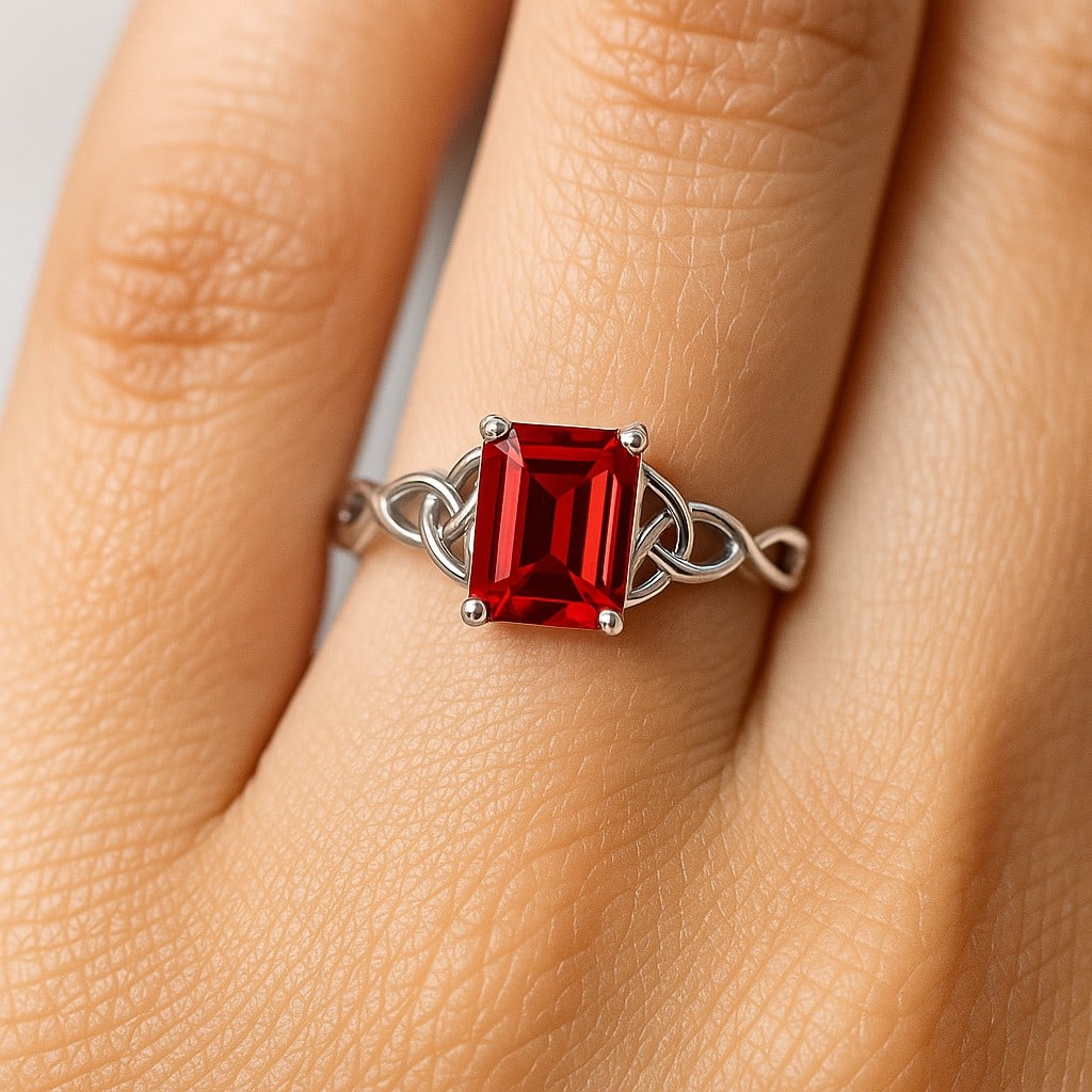 Natural Ruby Gemstone 92.5 Sterling Silver Ring - 3