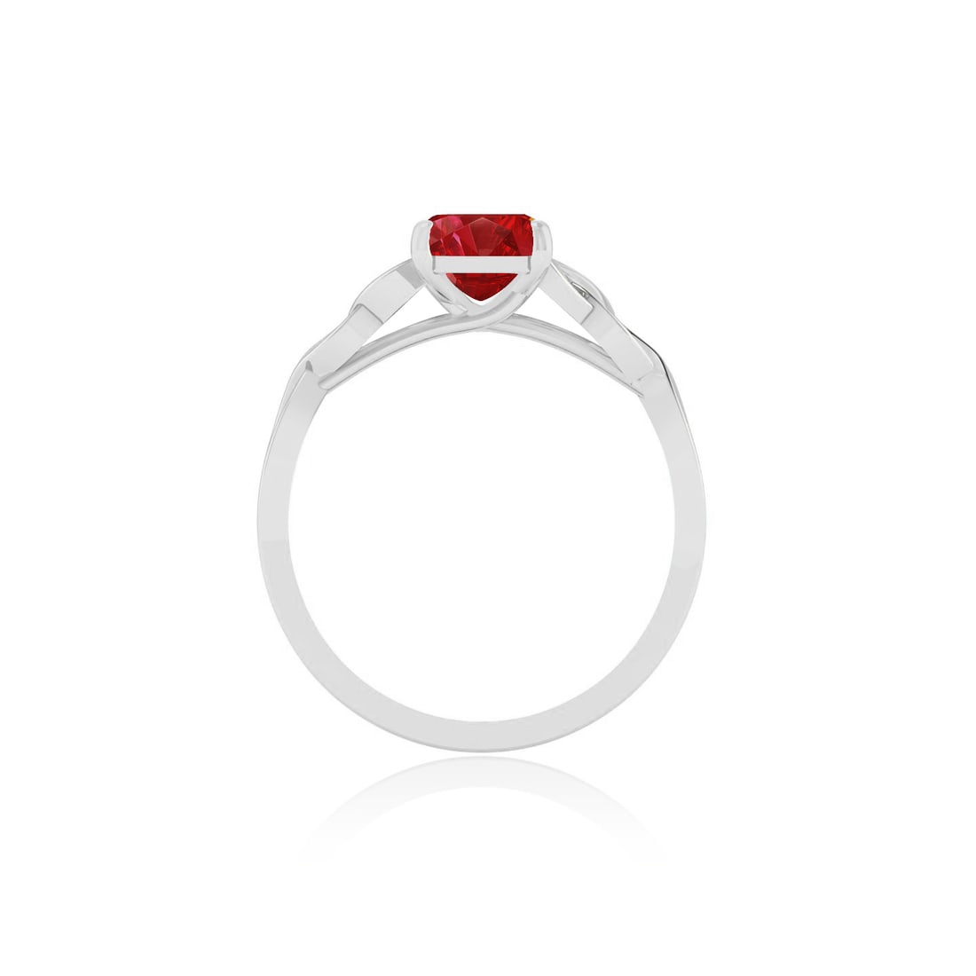 Natural Ruby Gemstone 92.5 Sterling Silver Ring - 6