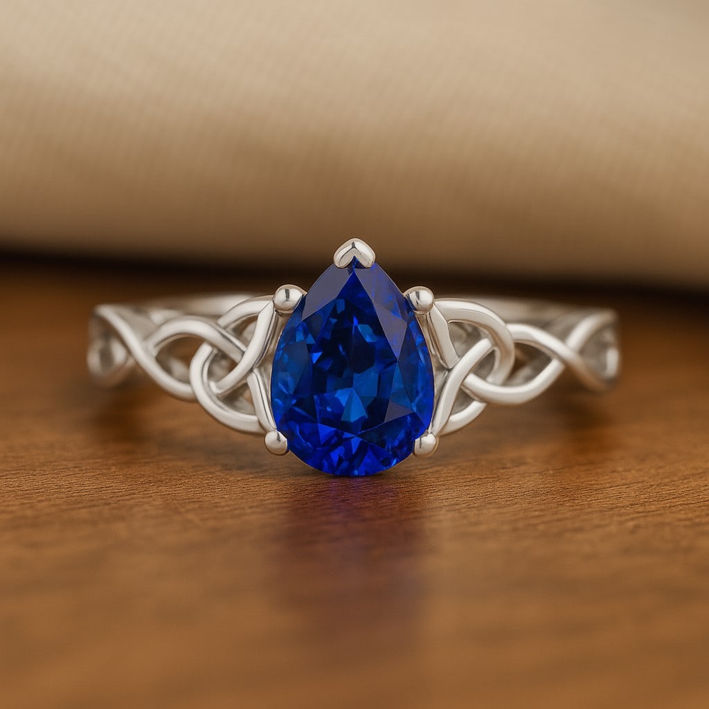 Natural Blue Sapphire Gemstone 92.5 Sterling Silver Ring: Natural Blue Sapphire Gemstone 92.5 Sterling Silver Ring Jewelry Type : Ring Gemstone : Natural Blue Sapphire Gemstone Shape : Pear Gemstone Size : 8x6 MM Gemstone Quantity : 1 Piece Metal :