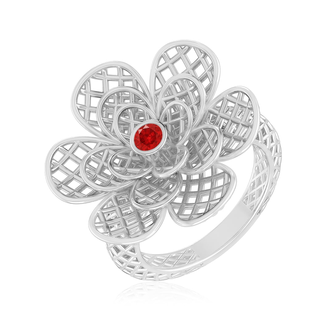Natural Ruby Gemstone 92.5 Sterling Silver Ring - 2
