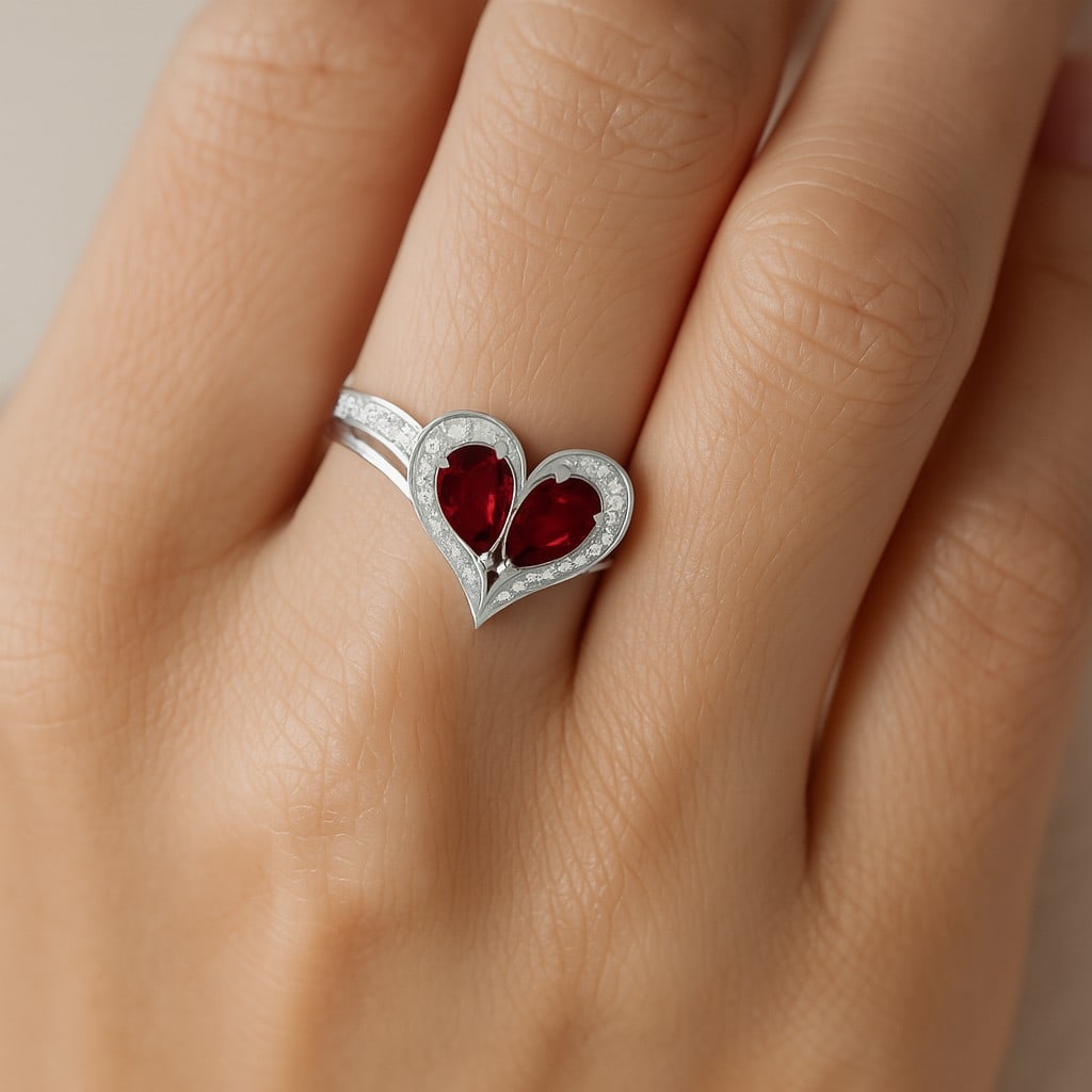 Natural Ruby Gemstone 92.5 Sterling Silver Ring - 3