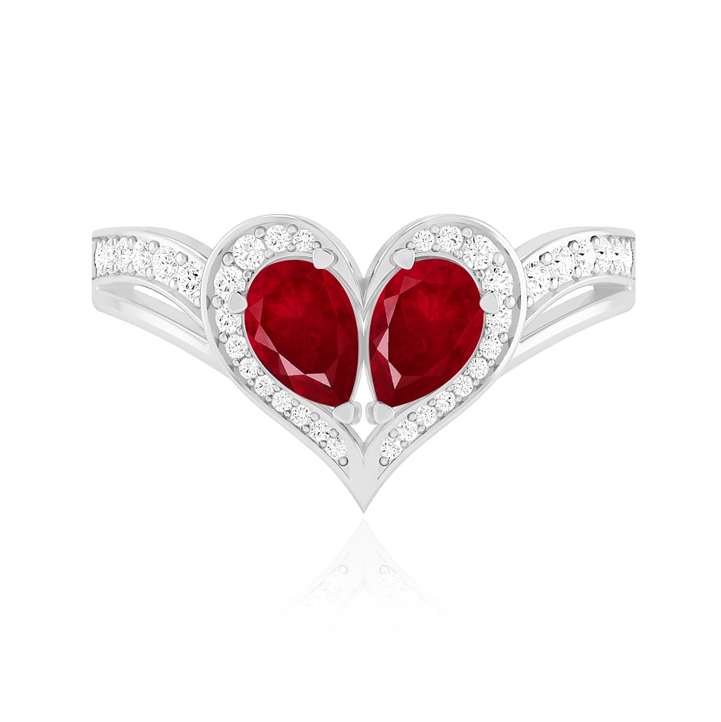 Natural Ruby Gemstone 92.5 Sterling Silver Ring - 4