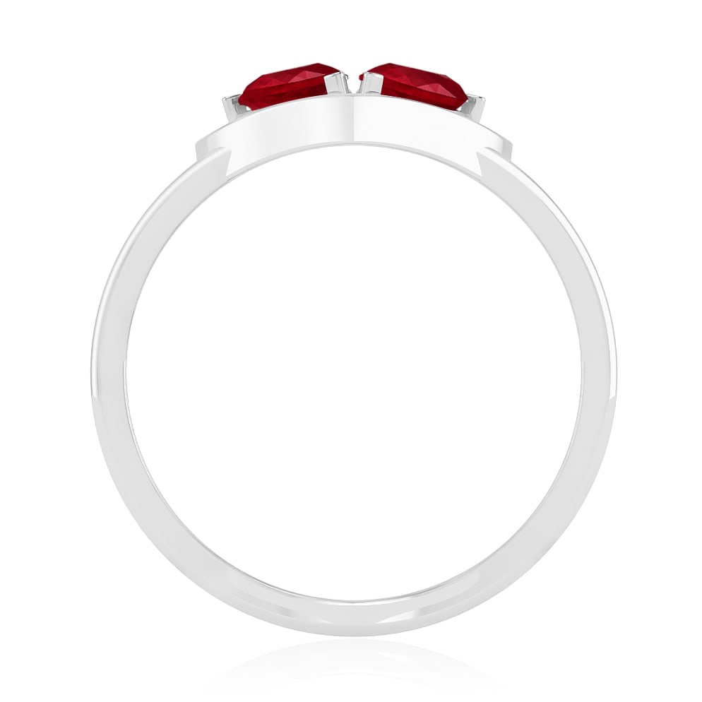 Natural Ruby Gemstone 92.5 Sterling Silver Ring - 6