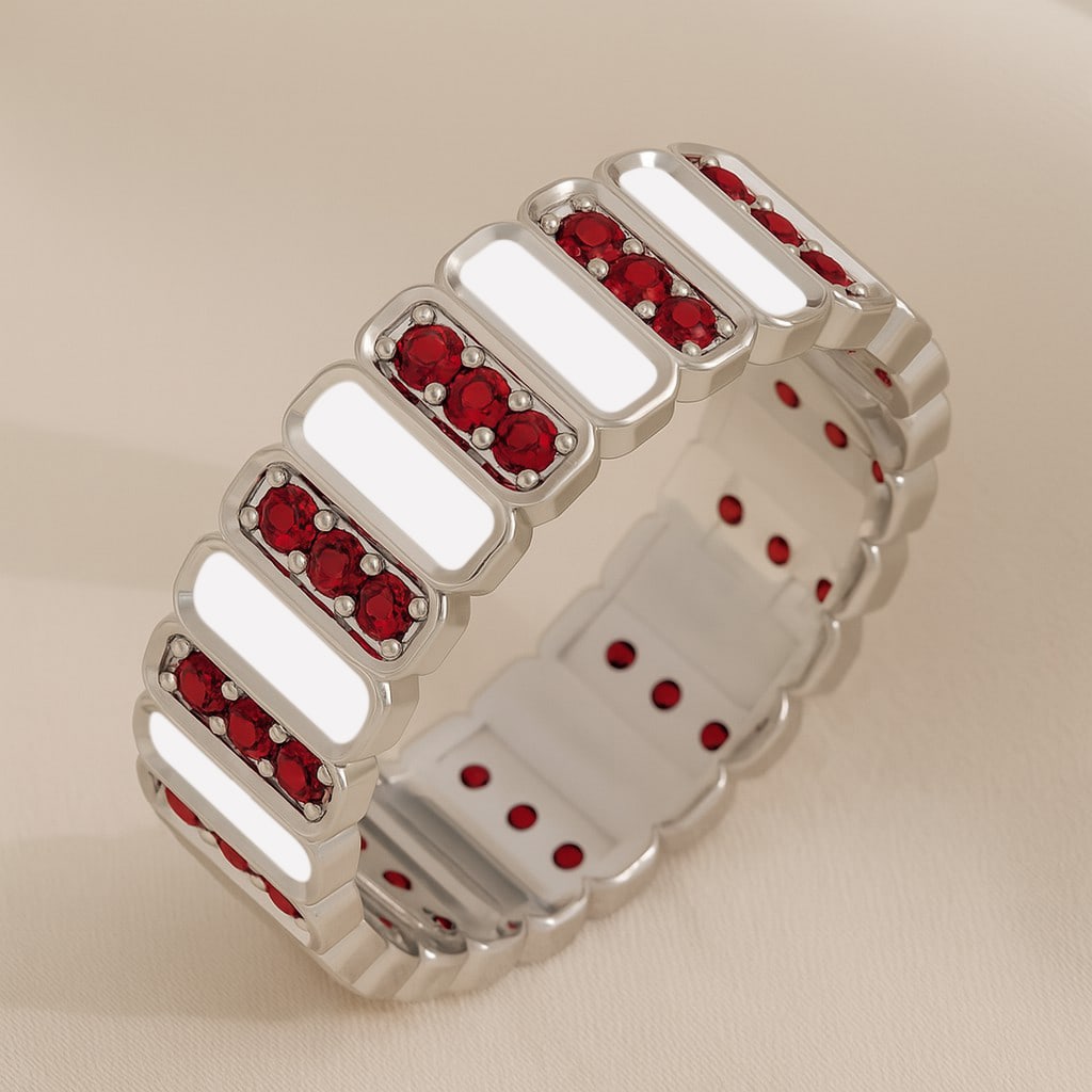 Natural Ruby Gemstone 92.5 Sterling Silver Ring (1 of 7)