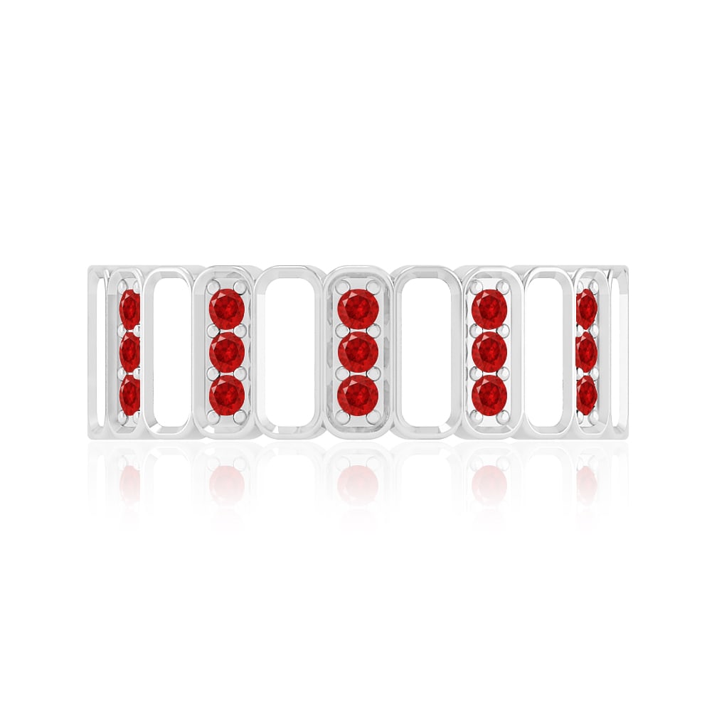 Natural Ruby Gemstone 92.5 Sterling Silver Ring - 4