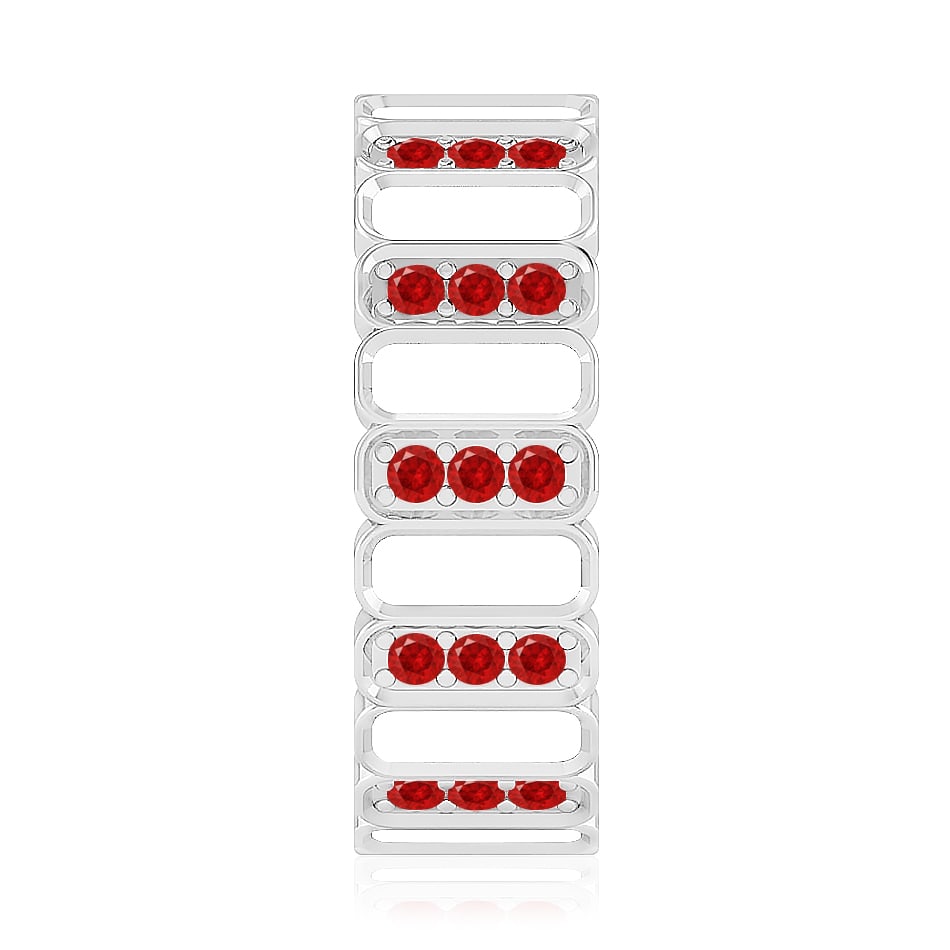 Natural Ruby Gemstone 92.5 Sterling Silver Ring - 5