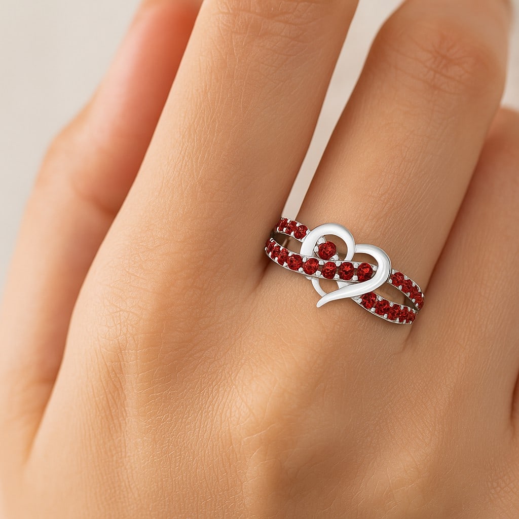 Natural Ruby Gemstone 92.5 Sterling Silver Ring - 3