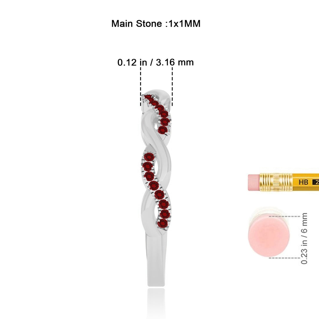 Natural Ruby Gemstone 92.5 Sterling Silver Ring - 7