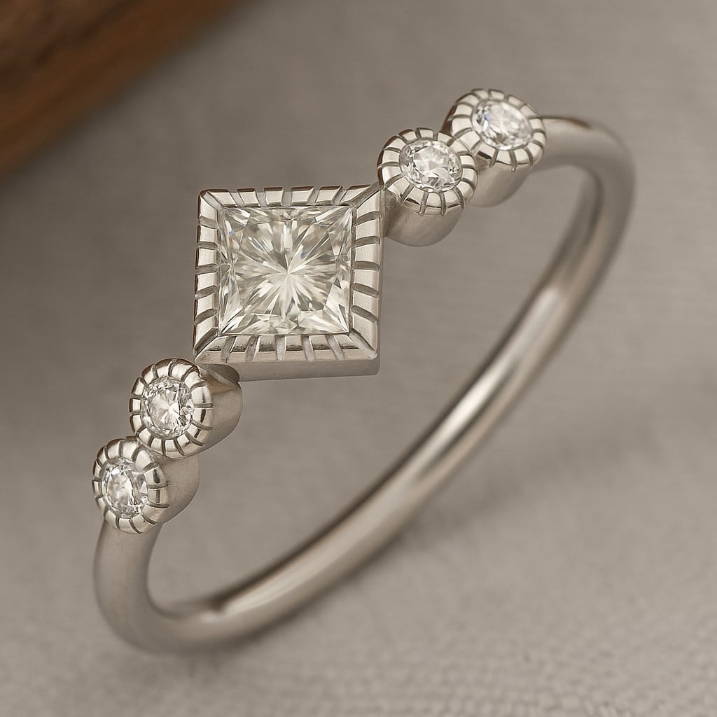 Lab Grown Diamond 92.5 Sterling Silver Ring: Lab Grown Diamond 92.5 Sterling Silver Ring Jewelry Type : Ring Gemstone : Lab Grown Diamond Gemstone Shape : Princess Gemstone Size : 4 MM Gemstone Quantity : 1 Piece Diamond Type : Lab