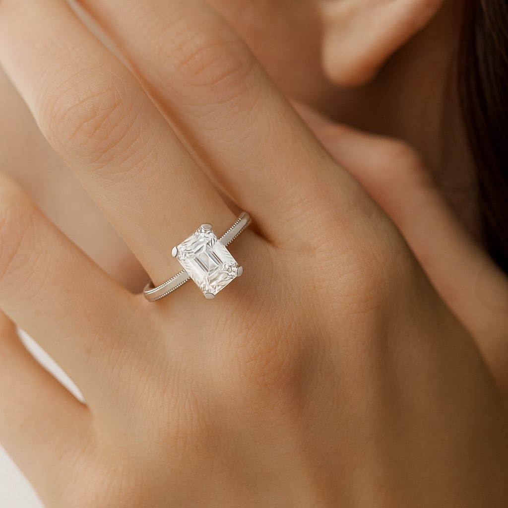 Lab Grown Diamond 92.5 Sterling Silver Ring - 3