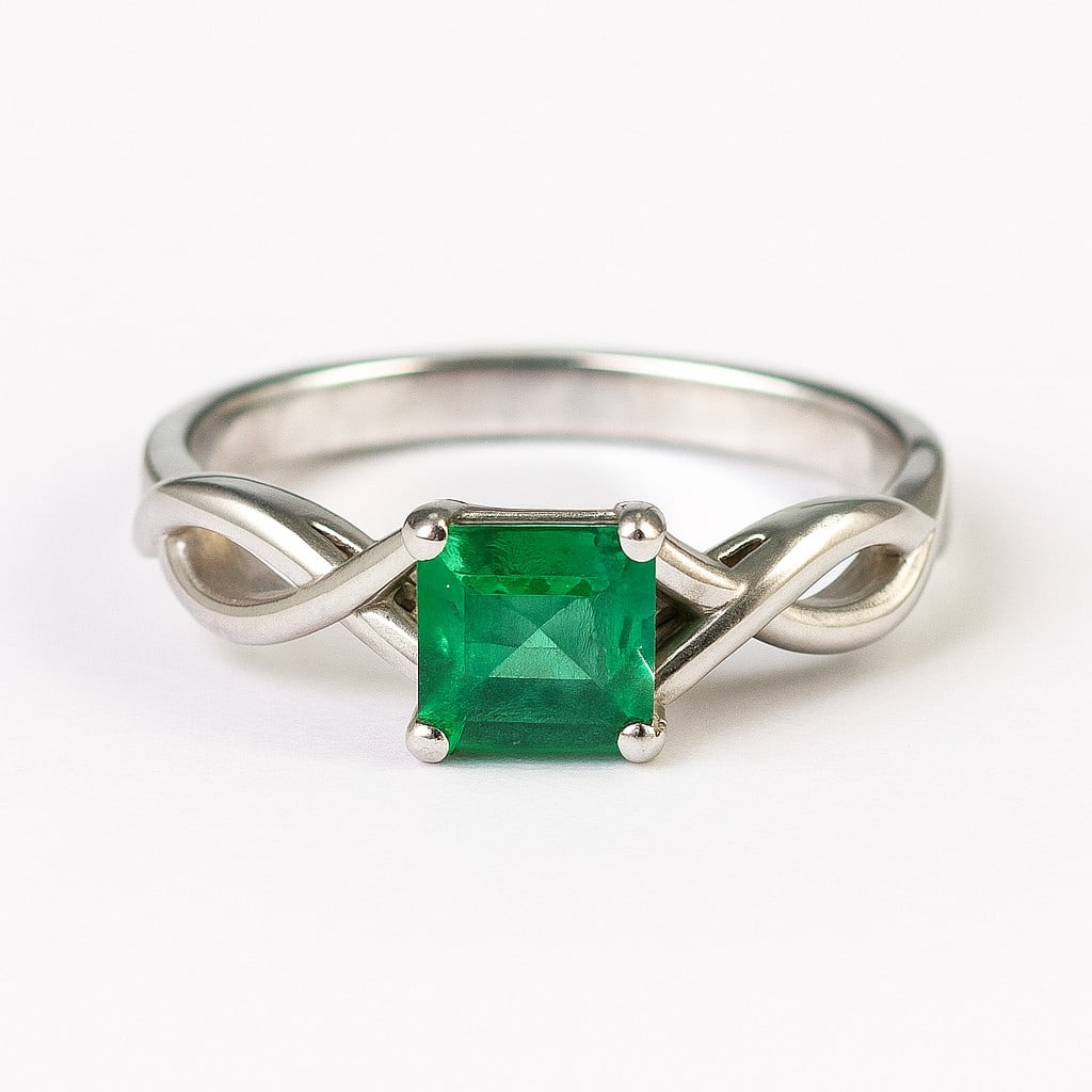 Lab Grown Emerald Gemstone 92.5 Sterling Silver Ring: Lab Grown Emerald Gemstone 92.5 Sterling Silver Ring Jewelry Type : Ring Gemstone : Lab Grown Emerald Gemstone Shape : Emerald Square Gemstone Size : 5 MM Gemstone Quantity : 1 Piece Metal :