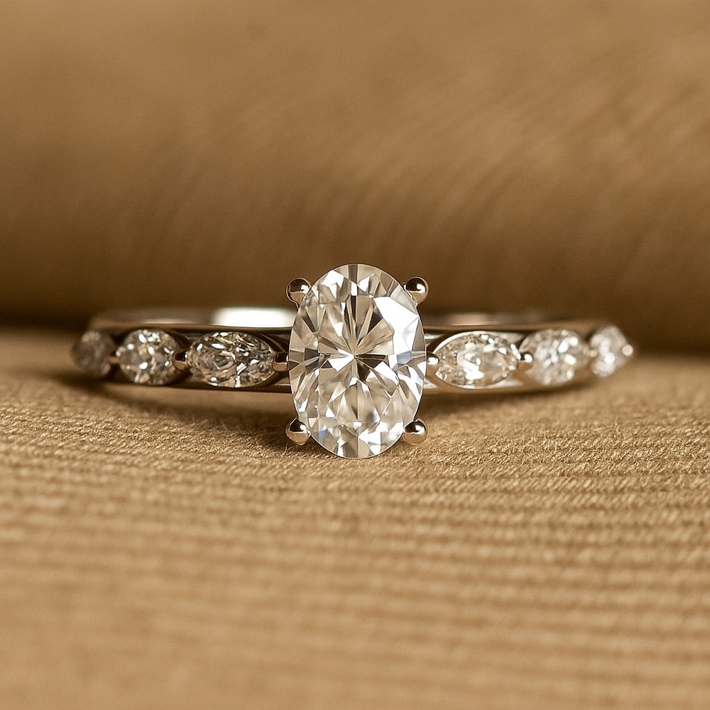 Lab Grown Diamond 92.5 Sterling Silver Ring: Lab Grown Diamond 92.5 Sterling Silver Ring Jewelry Type : Ring Gemstone : Lab Grown Diamond Gemstone Shape : Oval Gemstone Size : 7x5 MM Gemstone Quantity : 1 Piece Diamond Type : Lab Gr