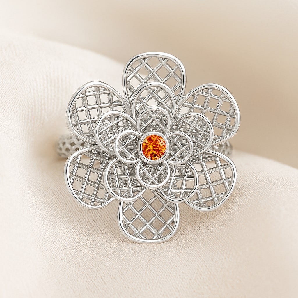 Natural Citrine Gemstone 92.5 Sterling Silver Ring: Natural Citrine Gemstone 92.5 Sterling Silver Ring Jewelry Type : Ring Gemstone : Natural Citrine Gemstone Shape : Round Gemstone Size : 3 MM Gemstone Quantity : 1 Piece Metal : Silver
