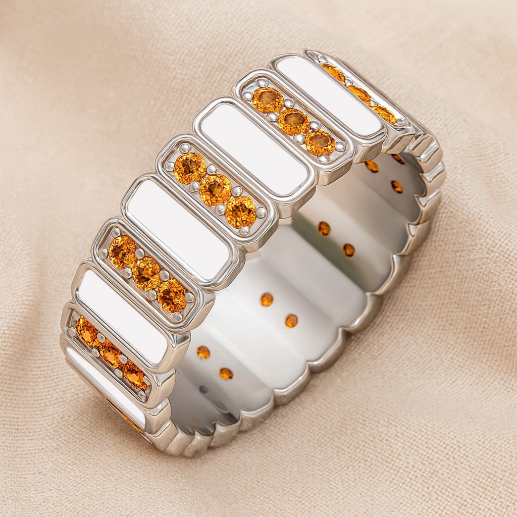 Natural Citrine Gemstone 92.5 Sterling Silver Ring: Natural Citrine Gemstone 92.5 Sterling Silver Ring Jewelry Type : Ring Gemstone : Natural Citrine Gemstone Shape : Round Gemstone Size : 1.5 MM Gemstone Quantity : 36 Pieces Metal : Silv