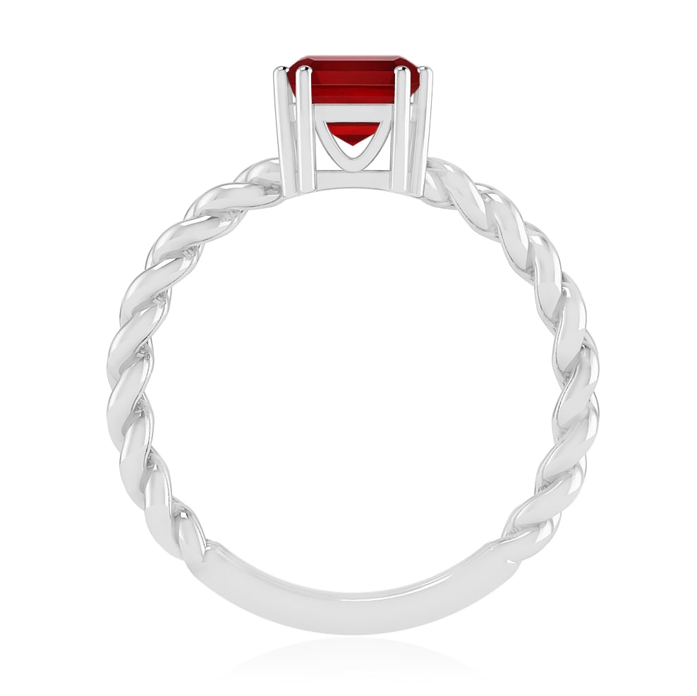 Natural Ruby Gemstone 92.5 Sterling Silver Ring - 6