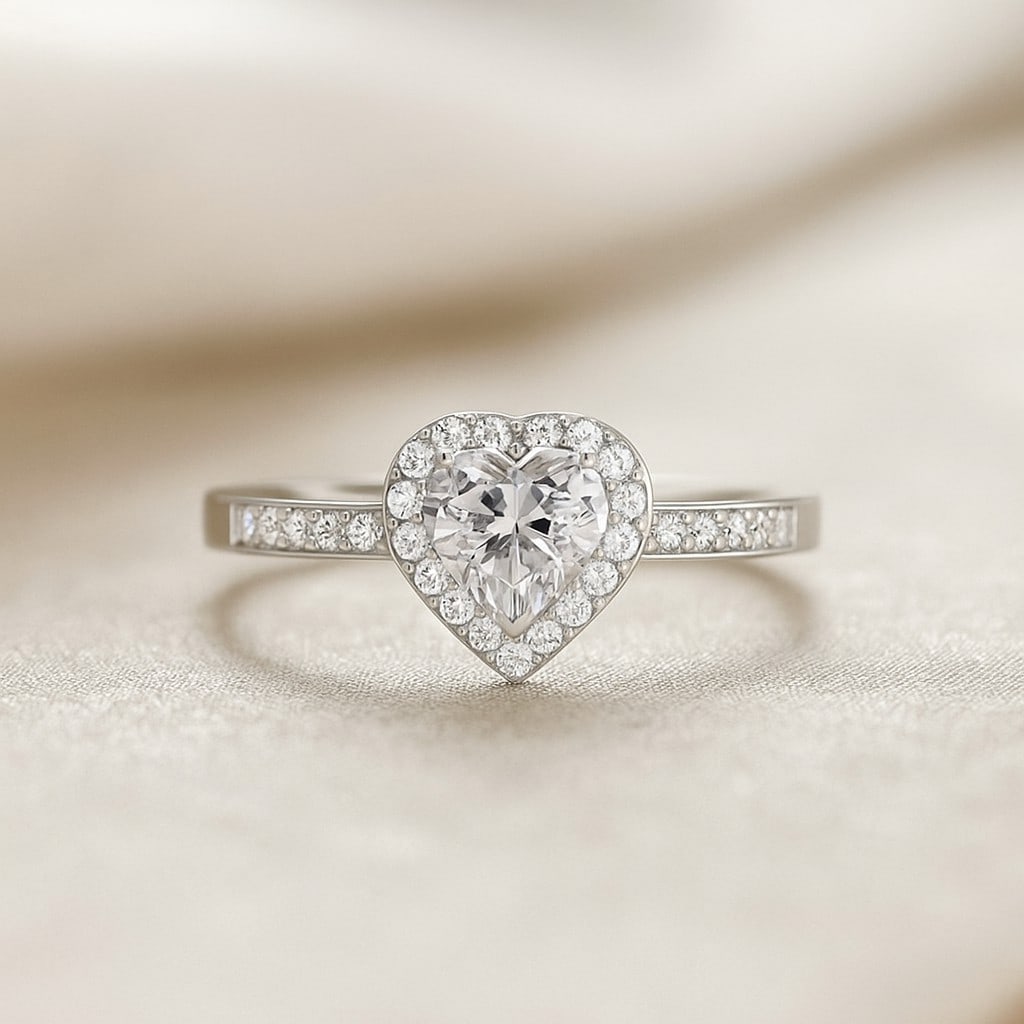 Lab Grown Diamond 92.5 Sterling Silver Ring: Lab Grown Diamond 92.5 Sterling Silver Ring Jewelry Type : Ring Gemstone : Lab Grown Diamond Gemstone Shape : Heart Gemstone Size : 6 MM Gemstone Quantity : 1 Piece Diamond Type : Lab Gro