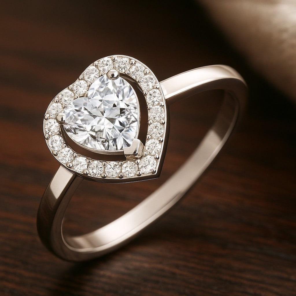 Lab Grown Diamond 92.5 Sterling Silver Ring: Lab Grown Diamond 92.5 Sterling Silver Ring Jewelry Type : Ring Gemstone : Lab Grown Diamond Gemstone Shape : Heart Gemstone Size : 6 MM Gemstone Quantity : 1 Piece Diamond Type : Lab Gro