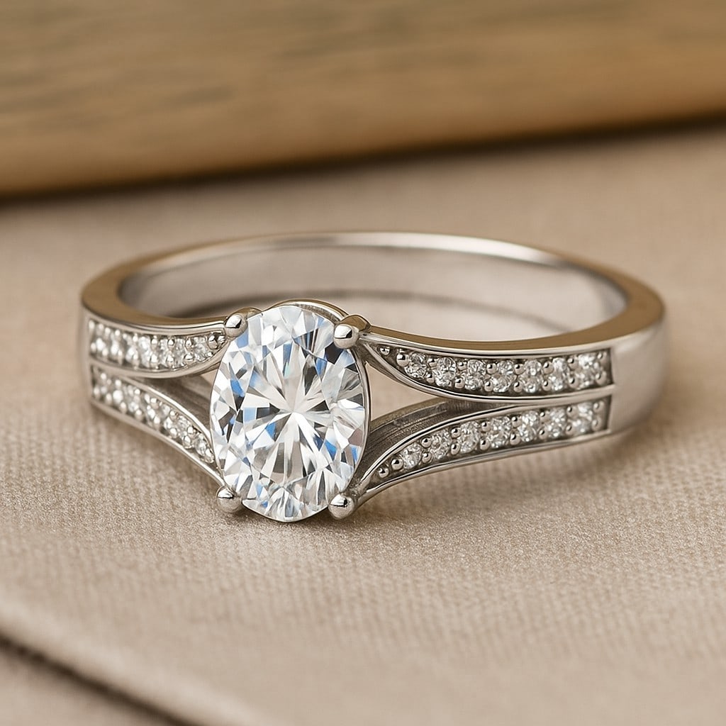 Lab Grown Diamond 92.5 Sterling Silver Ring: Lab Grown Diamond 92.5 Sterling Silver Ring Jewelry Type : Ring Gemstone : Lab Grown Diamond Gemstone Shape : Oval Gemstone Size : 7x5 MM Gemstone Quantity : 1 Piece Diamond Type : Lab Gr