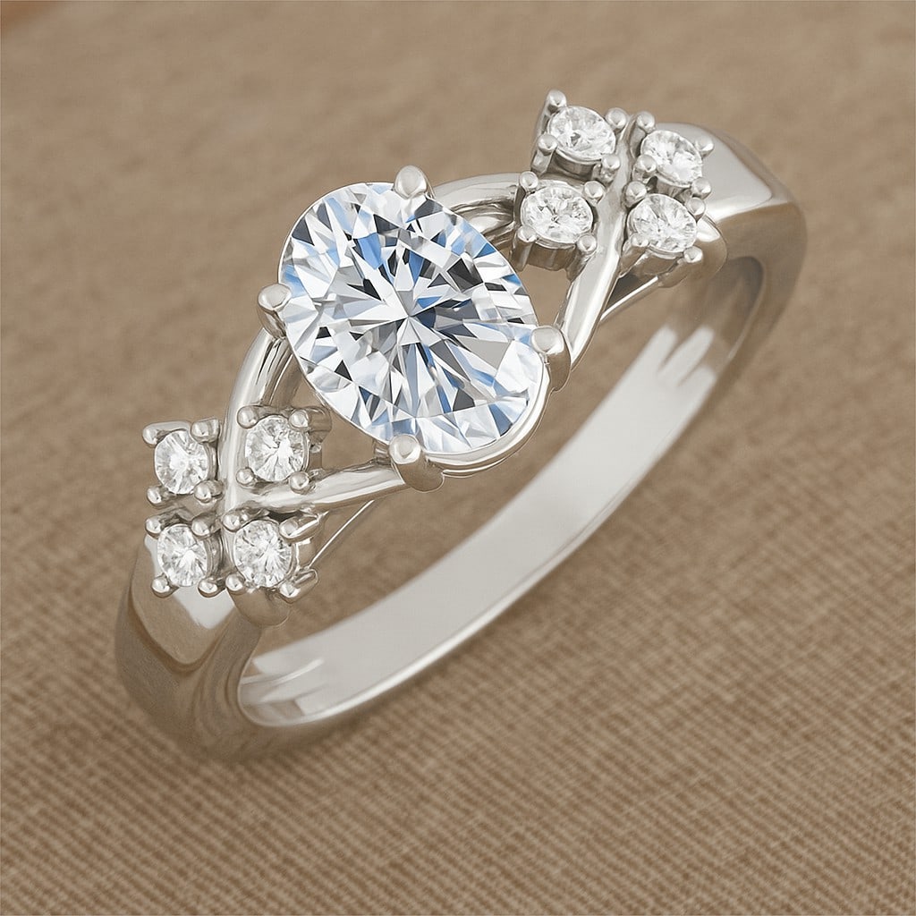Lab Grown Diamond 92.5 Sterling Silver Ring: Lab Grown Diamond 92.5 Sterling Silver Ring Jewelry Type : Ring Gemstone : Lab Grown Diamond Gemstone Shape : Oval Gemstone Size : 8x6 MM Gemstone Quantity : 1 Piece Diamond Type : Lab Gr