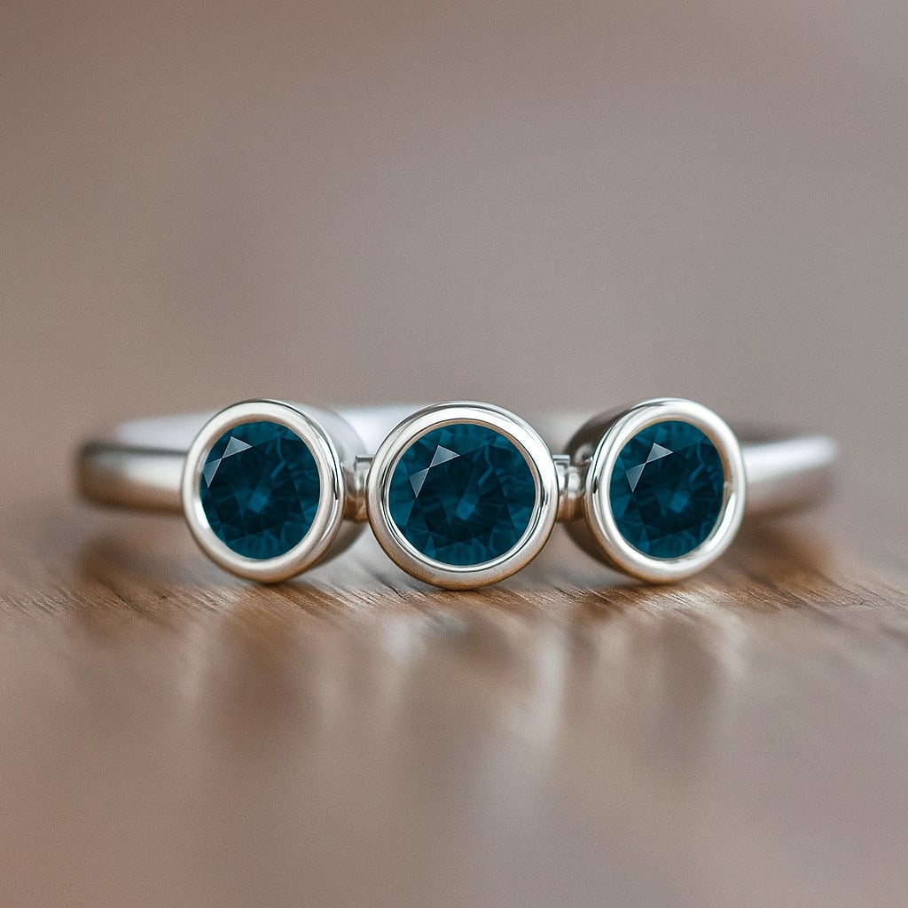 Natural London Blue Topaz Gemstone 92.5 Sterling Silver Ring: Natural London Blue Topaz Gemstone 92.5 Sterling Silver Ring Jewelry Type : Ring Gemstone : Natural London Blue Topaz Gemstone Shape : Round Gemstone Size : 3.5 MM Gemstone Quantity : 3 Pieces<