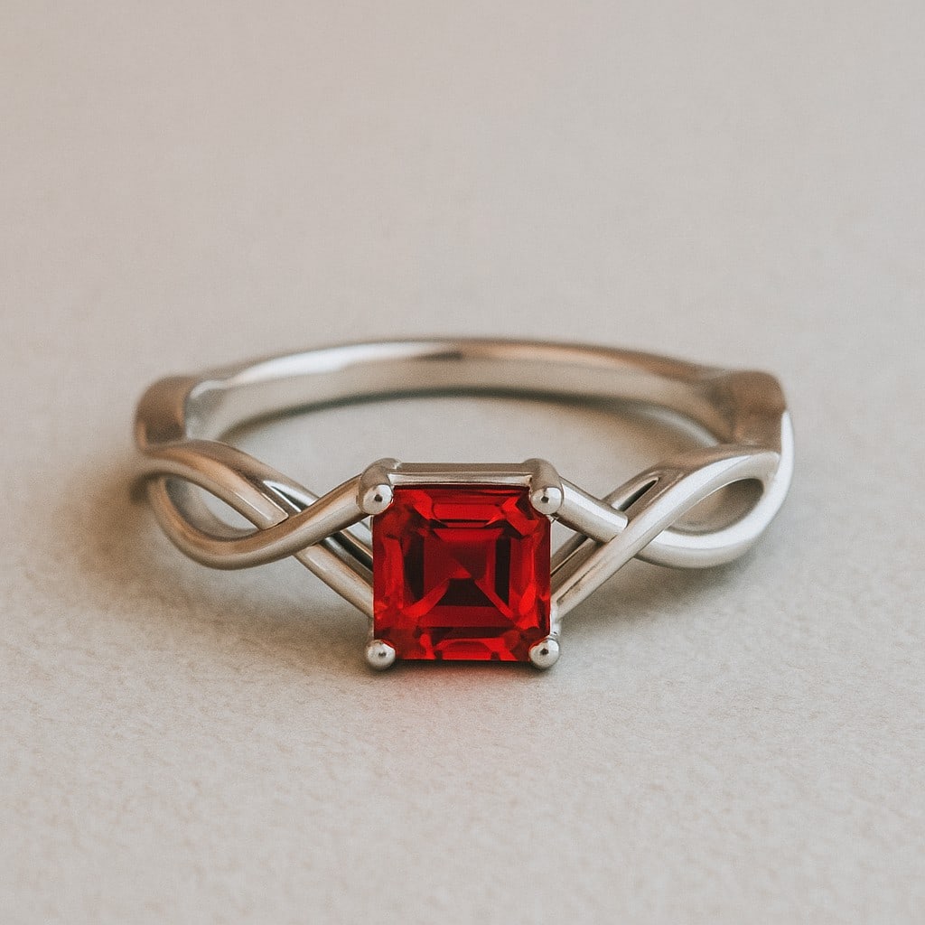 Natural Ruby Gemstone 92.5 Sterling Silver Ring: Natural Ruby Gemstone 92.5 Sterling Silver Ring Jewelry Type : Ring Gemstone : Natural Ruby Gemstone Shape : Emerald Square Gemstone Size : 5 MM Gemstone Quantity : 1 Piece Metal : Silver