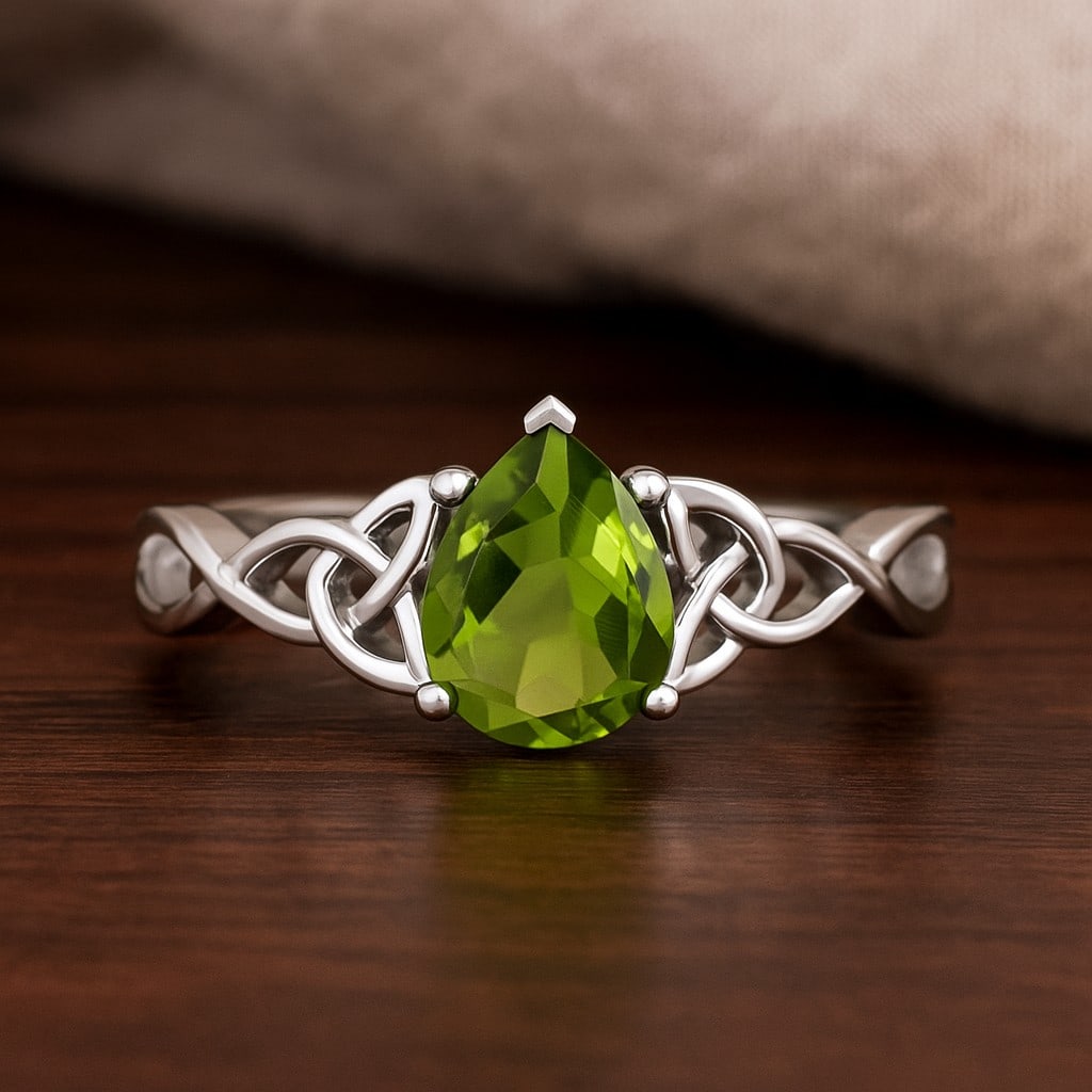 Natural Peridot Gemstone 92.5 Sterling Silver Ring: Natural Peridot Gemstone 92.5 Sterling Silver Ring Jewelry Type : Ring Gemstone : Natural Peridot Gemstone Shape : Pear Gemstone Size : 8x6 MM Gemstone Quantity : 1 Piece Metal : Silver</