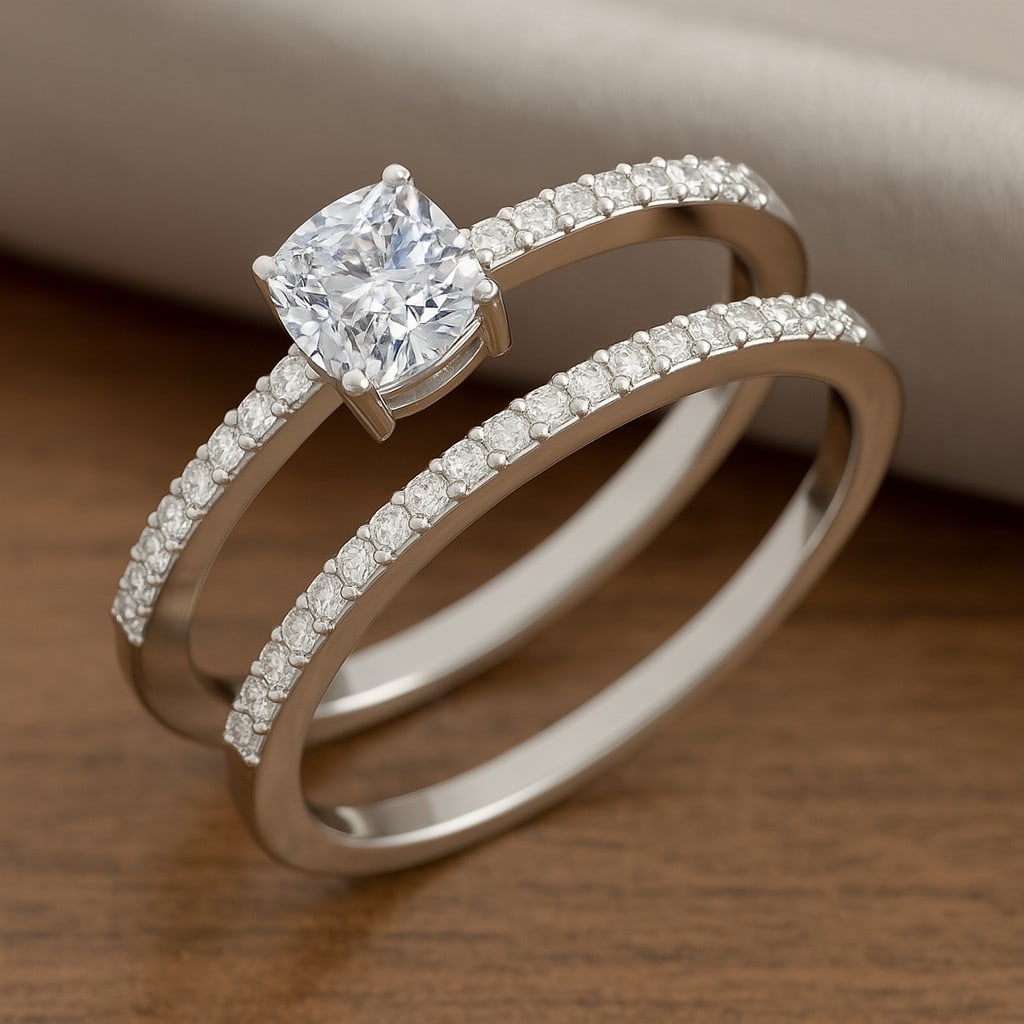 Lab Grown Diamond 92.5 Sterling Silver Ring: Lab Grown Diamond 92.5 Sterling Silver Ring Jewelry Type : Ring Gemstone : Lab Grown Diamond Gemstone Shape : Cushion Square Gemstone Size : 5 MM Gemstone Quantity : 1 Piece Diamond Type : <