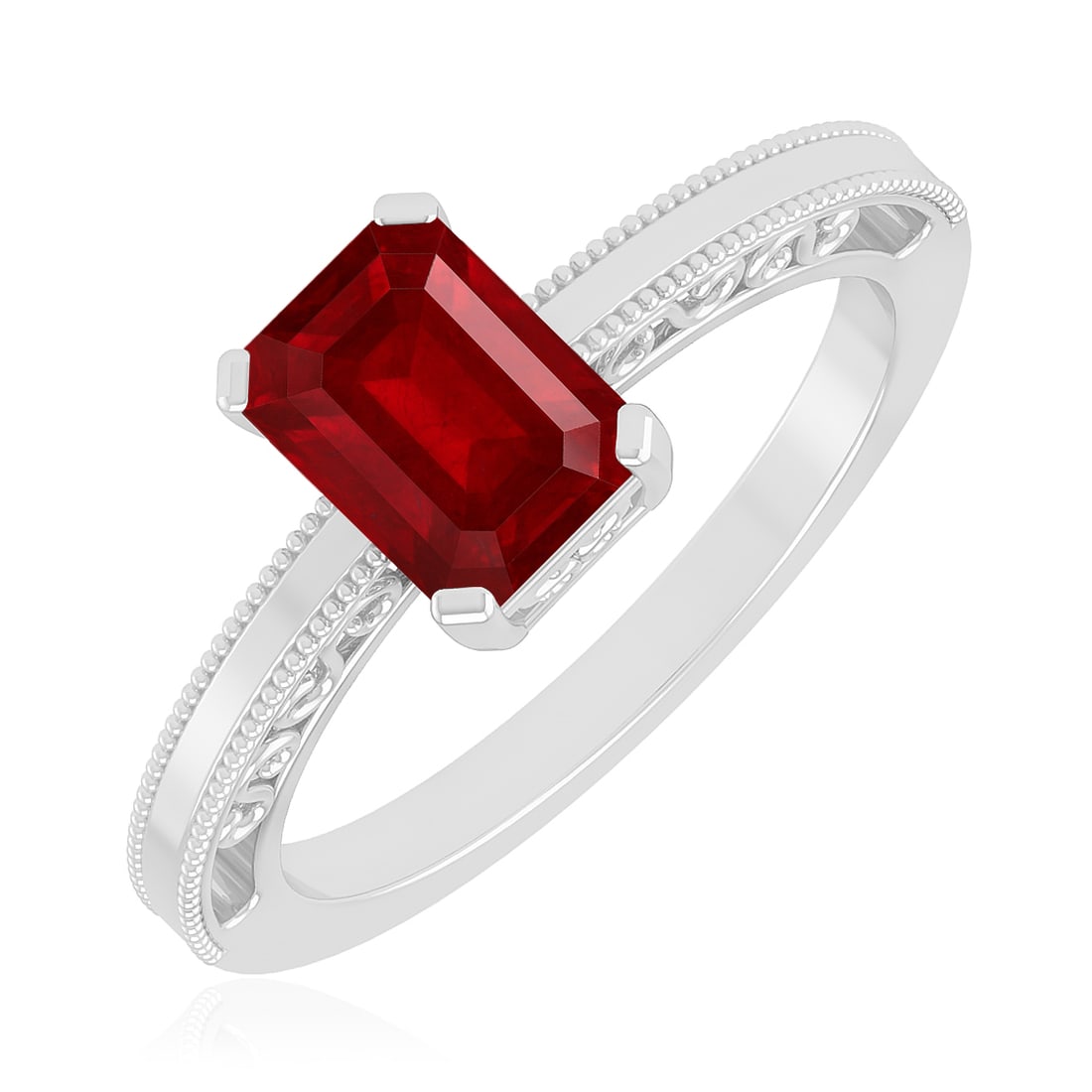 Natural Ruby Gemstone 92.5 Sterling Silver Ring - 2