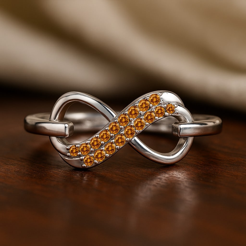 Natural Citrine Gemstone & Lab Grown Diamonds Silver Ring: Natural Citrine Gemstone & Lab Grown Diamonds Silver Ring Jewelry Type : Ring Gemstone : Natural Citrine Gemstone Shape : Round Gemstone Size : 1.2 MM Gemstone Quantity : 18 Pieces Metal : <