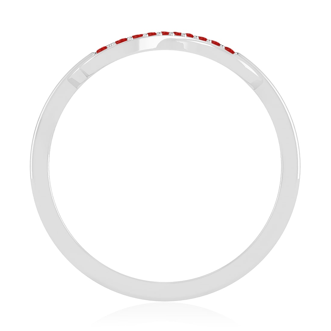 Natural Ruby Gemstone & Lab Grown Diamonds Silver Ring - 6