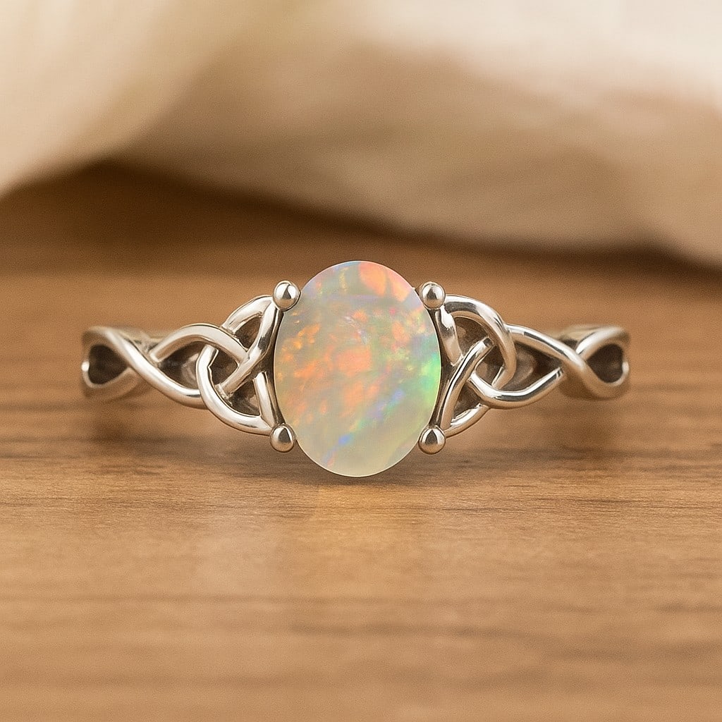 Natural Opal Gemstone 92.5 Sterling Silver Ring: Natural Opal Gemstone 92.5 Sterling Silver Ring Jewelry Type : Ring Gemstone : Natural Opal Gemstone Shape : Oval Gemstone Size : 8x6 MM Gemstone Quantity : 1 Piece Metal : Silver