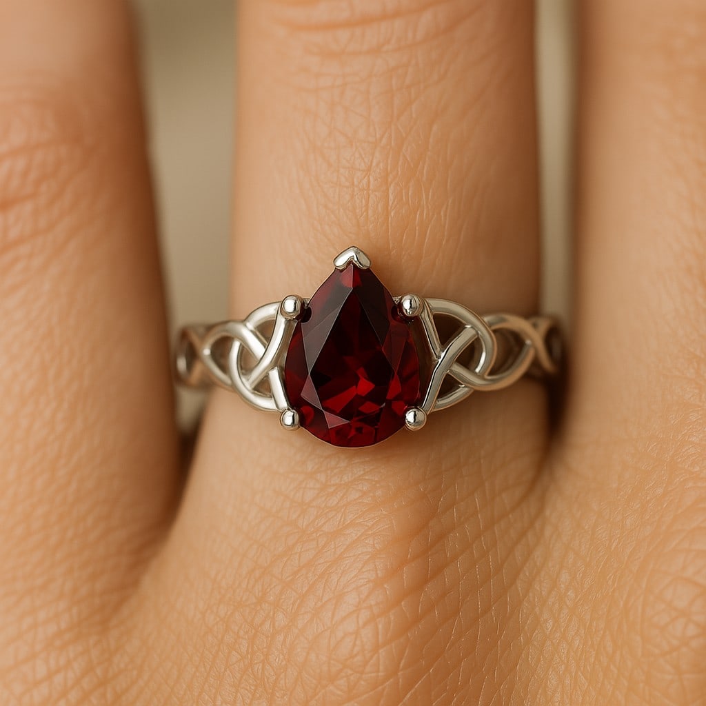 Natural Ruby Gemstone 92.5 Sterling Silver Ring - 3