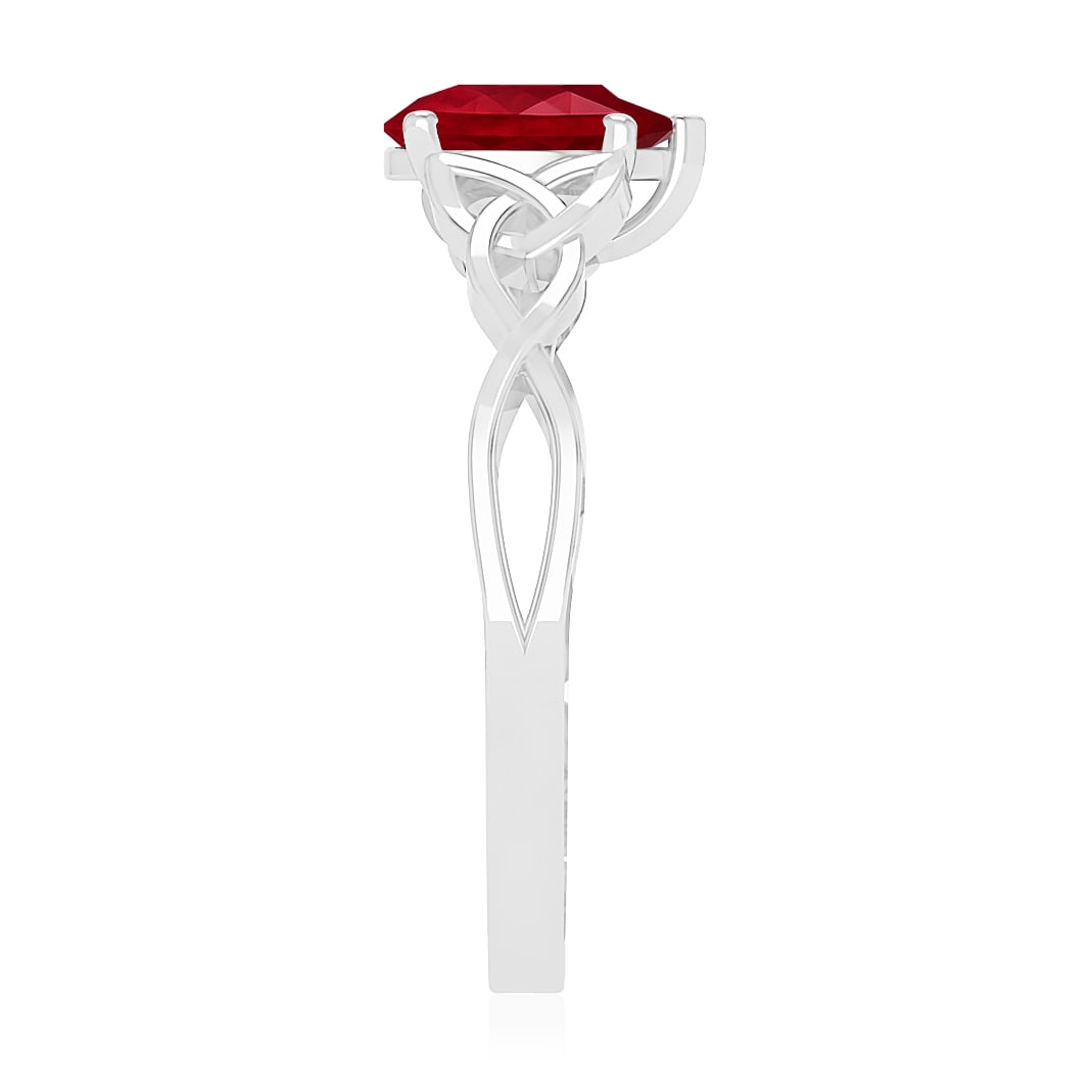 Natural Ruby Gemstone 92.5 Sterling Silver Ring - 5