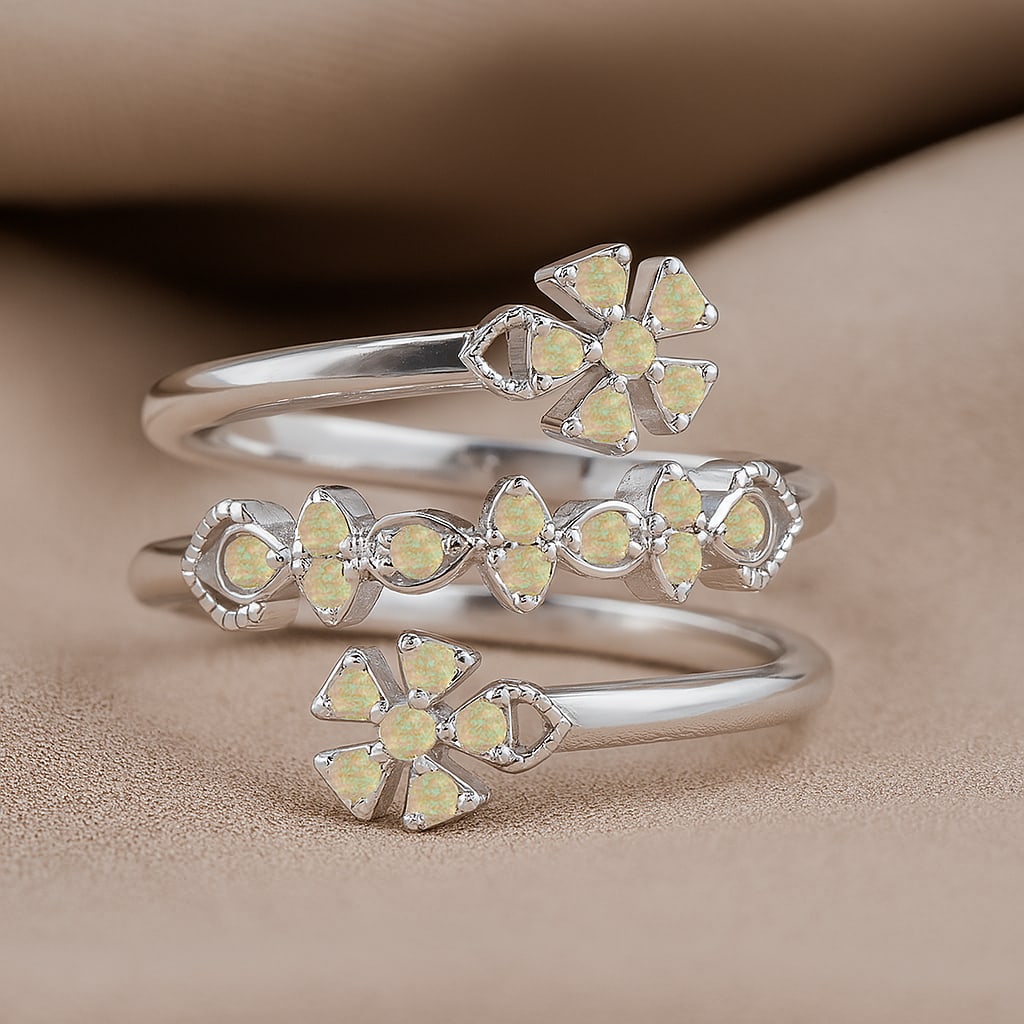 Natural Opal Gemstone 92.5 Sterling Silver Ring: Natural Opal Gemstone 92.5 Sterling Silver Ring Jewelry Type : Ring Gemstone : Natural Opal Gemstone Shape : Round Gemstone Size : 1.7 MM, 1.5 MM Gemstone Quantity : 2 Pieces, 20 Pieces Meta